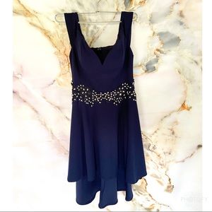 Deep Blue Asymmetric Dress